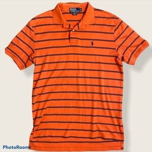 Y2K vintage Ralph Lauren orange/blue striped polo